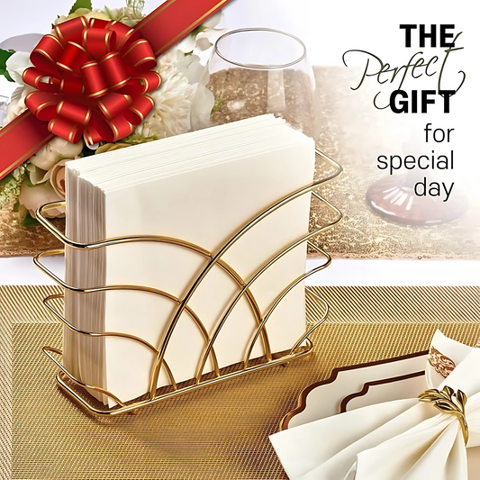 Luxury Arc Gold Napkin Holder – Stylish Tissue Stand for Dining Table & Kitchen