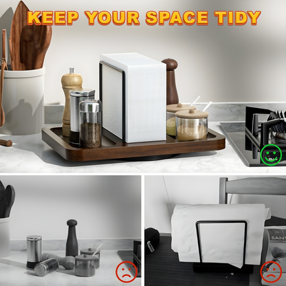 Rotating Metal Napkin Holder with Caddy-Perfect for Kitchen, Dining, or Bathroom Decor